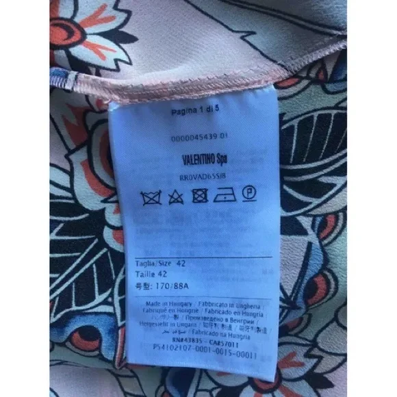 Red Valentino Abito GS7 Petal silk floral Braid Collar rrovpad65sjb/gs7 dress - Picture 11 of 11